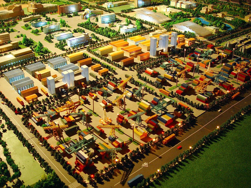 產業園港口沙盤模型，物流港口規劃沙盤